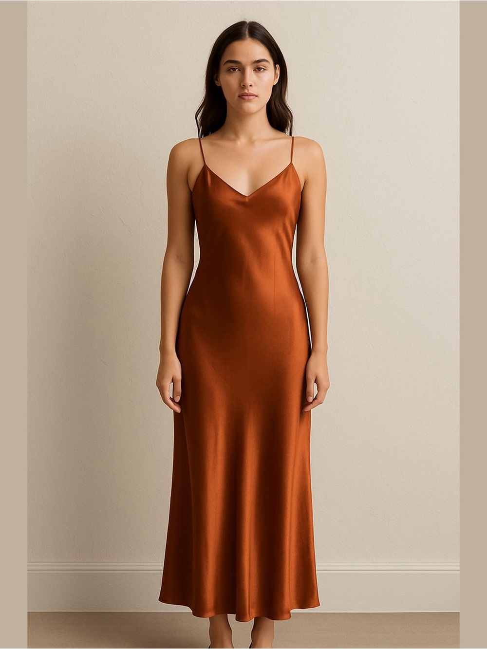 VTG Judith Hart Womens L Copper Satin Slip
